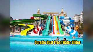 Ourdoors Fiberglass Water Amusement Park Colorful Water Slide Rust Proof
